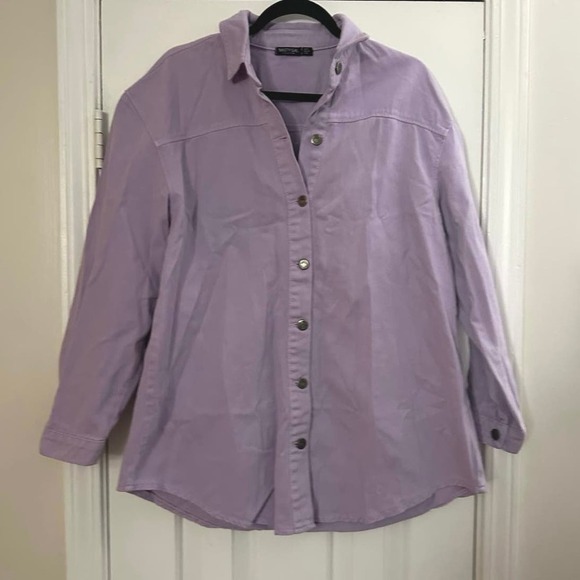 Nasty Gal Oversized Button Down Denim Shirt Dress Shacket - Sz 6 - Picture 2 of 5